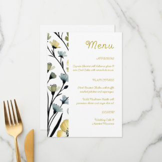 Menú Sage Green & Soft Yellow Botanical Wedding