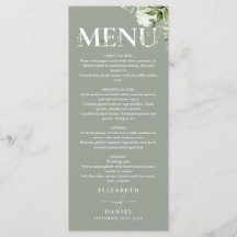 Sage Greenery Floral Typography Monograma Boda