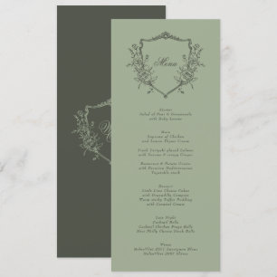 Menú Sage Olive Escudo Classic Elegant Wedding