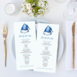 Menú Santa Baby Blue Snowy Santa Hat Baby Shower Food
