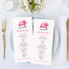 Menú Santa Baby Pink Snowowy Santa Hat Baby Shower Food