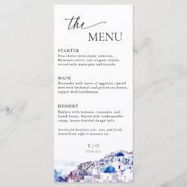 Menú Santorini Grecia Boda destino verano