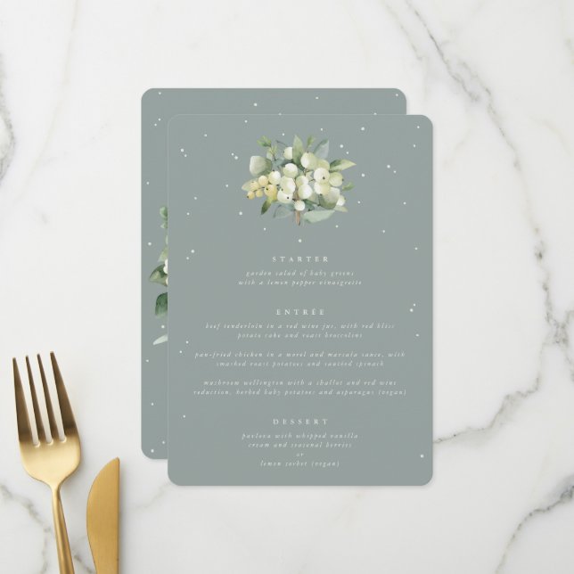 Menú Seafoam Snowberry + Eucalipto Boda de 3 tiempos (Anverso/Reverso In Situ)