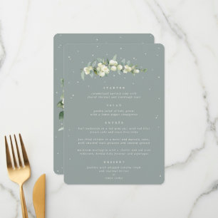 Menú Seafoam Snowberry + Eucalipto Boda de 4 tiempos