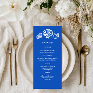 Menú Seashells Frame Beach Wedding PERSONALIZADO Fiesta