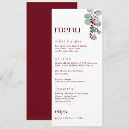 Menú Sencilla Elegante Boda de Invierno de Navidad en B