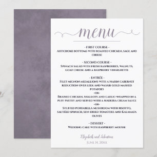 Menú Sencillo blanco elegante con Boda de la Marina y l