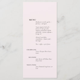 Menú Sencillo y suave Rubor Elegante Romántico Sólido B
