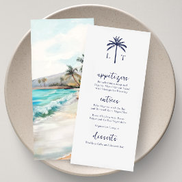 Menú Serenidad en la Playa Monograma de Boda Tropical