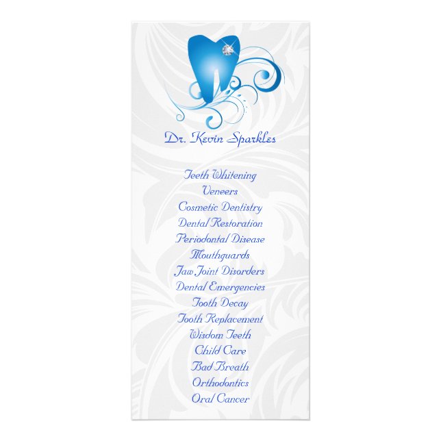 Menú Servicio Dental Brochure Blue Diamond Tooth (Frente)