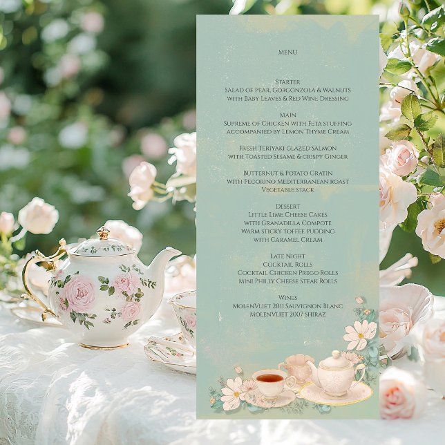 Menú Shabby chic Tea Fiesta Bridal Shower (Subido por el creador)