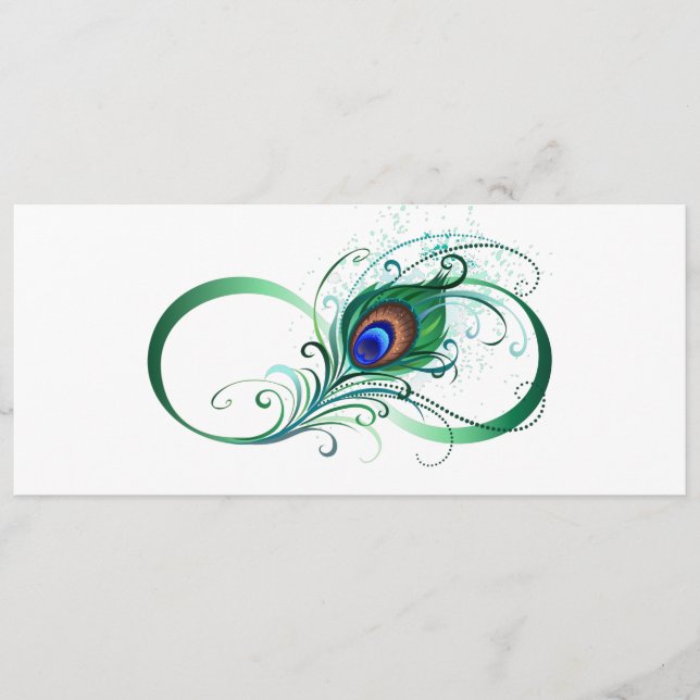 Menú Símbolo infinito con pluma de pavo real (Anverso)