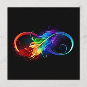 Menú Símbolo infinito con plumas arcoiris