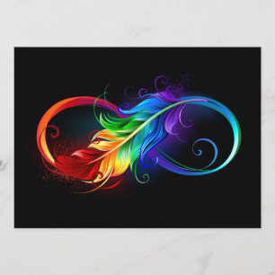 Menú Símbolo infinito con plumas arcoiris