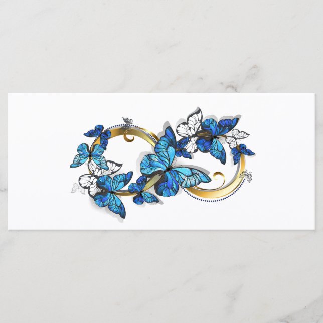 Menú Símbolo infinito de mariposas Morpho azules (Anverso)