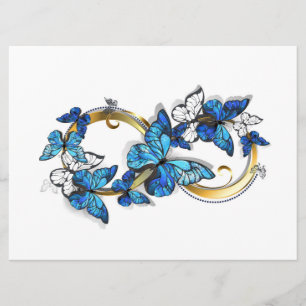 Menú Símbolo infinito de mariposas Morpho azules