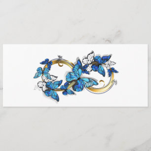 Menú Símbolo infinito de mariposas Morpho azules