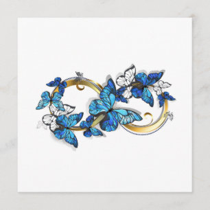 Menú Símbolo infinito de mariposas Morpho azules