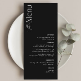Menú Simple Black Old Money Boda