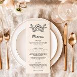 Menú simple Boda con mano floral dibujado<br><div class="desc">Aumente su experiencia de boda con nuestro sencillo menú Boda de mano floral. Con un delicado diseño floral a mano,  este menú le da un toque elegante a la mesa. Elementos coincidentes en nuestra elegante colección de Bodas dibujados a mano floral</div>