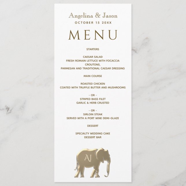 Menú Simple Boda de Oro Moderna (Anverso)
