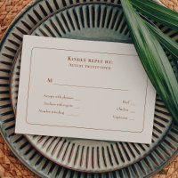 Menú simple Boho Boda de marfil - Elección RSVP