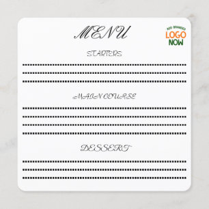 MENÚ SIMPLE CONTEMPORÁNEO CLIENTE DE MODA BLANCO LIMPIO
