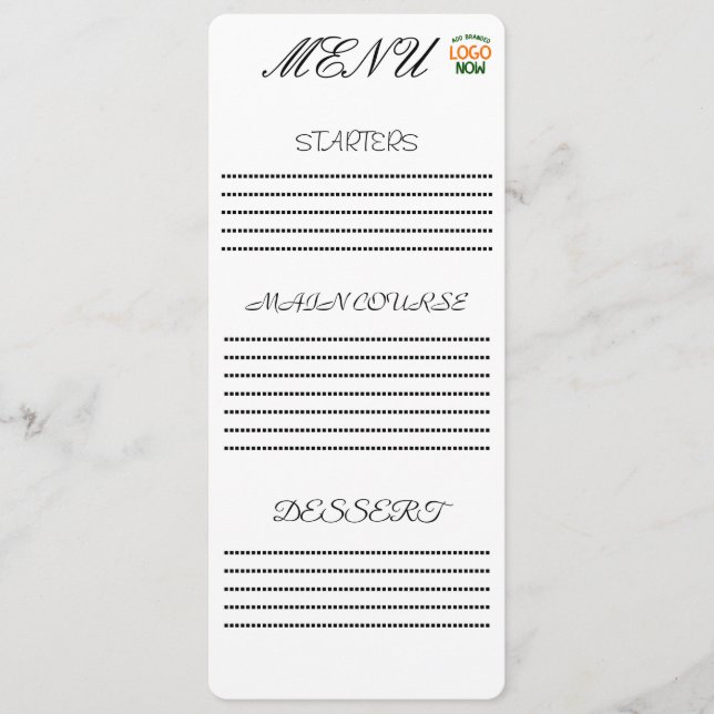 MENÚ SIMPLE CONTEMPORÁNEO CLIENTE DE MODA BLANCO LIMPIO (Anverso)