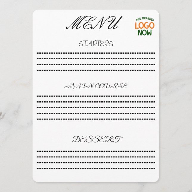 MENÚ SIMPLE CONTEMPORÁNEO CLIENTE DE MODA BLANCO LIMPIO (Anverso)