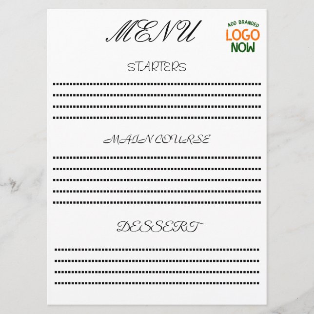 MENÚ SIMPLE CONTEMPORÁNEO CLIENTE DE MODA BLANCO LIMPIO (Anverso)