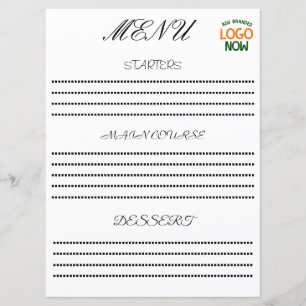 MENÚ SIMPLE CONTEMPORÁNEO CLIENTE DE MODA BLANCO LIMPIO