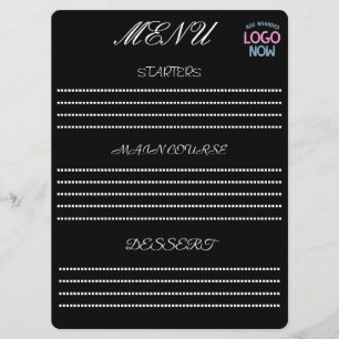 MENÚ SIMPLE CONTEMPORÁNEO LIMPIO NEGRO CLIENTE FASHIONA