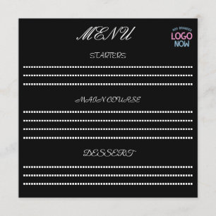 MENÚ SIMPLE CONTEMPORÁNEO LIMPIO NEGRO CLIENTE FASHIONA