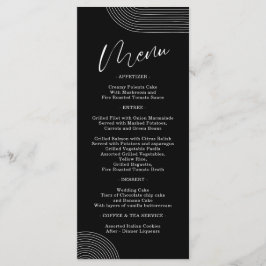 Menú simple de arte de línea geométrica en blanco 