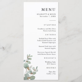 Menú Simple de Boda con Eucalipto
