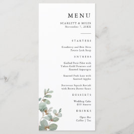 Menú Simple de Boda con Eucalipto