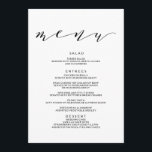 Menú simple de Boda de caligrafía romántica<br><div class="desc">Magníficas invitaciones a la caligrafía romántica en tendencia,  con letras a mano y una simple tipografía de escritura. La tipografía encantadora y todo el texto negro hacen que este diseño se destaque verdaderamente. Estas sencillas invitaciones románticas son modernas y elegantes,  con un toque de moda pero tradicional.</div>