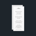 Menú simple de Boda gris y blanco<br><div class="desc">Una carta sencilla y moderna de personalizable delgada para la cena en blanco y negro clásico. Un respaldo punteado gris suave acentúa cualquier mesa o lugar para una ocasión formal. ¡Estos menús parecen muy buenos en cada plato!</div>