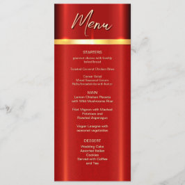Menú simple de Boda rojo