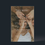 Menú simple de Bodas de fotografía moderna en blan<br><div class="desc">Carta de bodas moderna con un diseño sencillo pero elegante.</div>