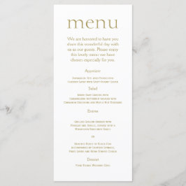 Menú simple de Bodas metálicos de oro moderno