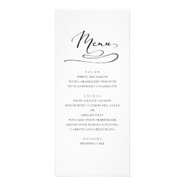 Menú simple de cena de boda. Moderno negro y blanc
