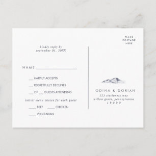 Menú simple de montaña floral Elección postal RSVP