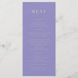 Menú simple de plata y lavanda