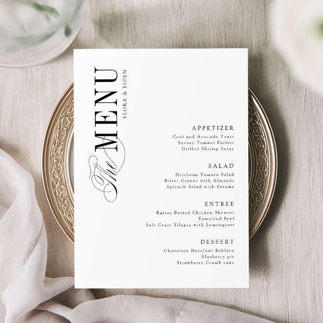 Menú Simple Elegant Timeless Typography Wedding (Simple Elegant Timeless Typography Wedding Menu)