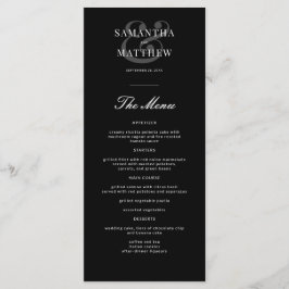 Menú simple elegante de Bodas formales negros