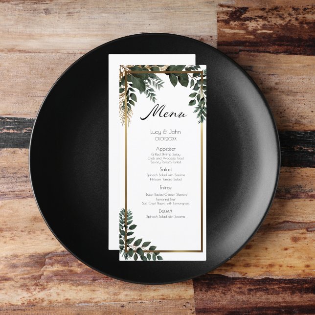 Menú Simple fiesta de bodas de eucalipto verde (Simple Eucalyptus Greenery Wedding Party Supplies)