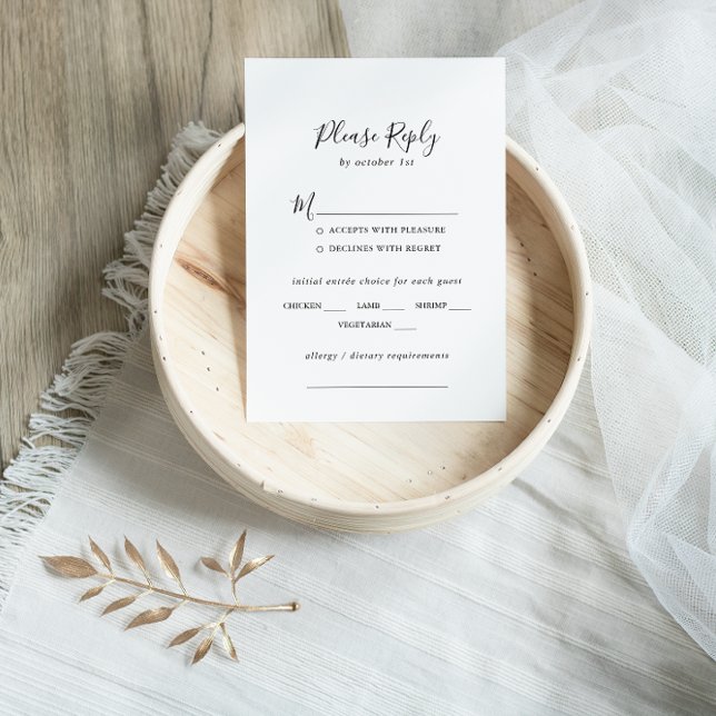 Menú simple Minimalista Boda Elección RSVP (Subido por el creador)