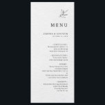 Menú Simple Minimalista moderno Eucalyptus Olive Boda<br><div class="desc">Sencillo menú Minimalista de Boda moderno en blanco y negro con hojas de eucalipto y aceitunas. Encontrará más diseños y variaciones de mi tienda "blissweddingpaperie". Y no dudes en ponerte en contacto conmigo para seguir personalizando o haciendo coincidir artículos.</div>