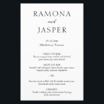 Menú simple negro y blanco negrita negrita Boda mo<br><div class="desc">El elegante menú de bodas presenta un diseño sencillo y minimalista. Un diseño clásico con grandes letras en los nombres que le dan un toque moderno a este estilo tradicional. Este diseño en blanco y negro puede modificarse a cualquier color que elija en la herramienta de edición de diseño. Un...</div>